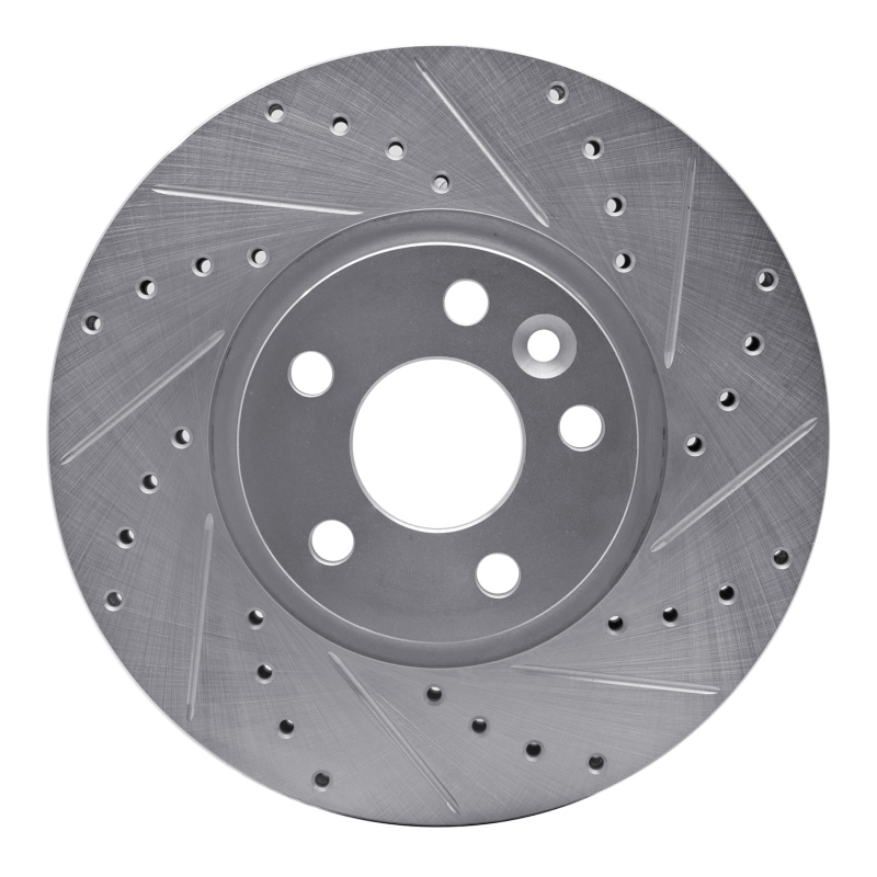 Land Rover Range Rover Evoque Brake Rotor (1) - Front Left - R1 Concepts - Drilled & Slotted - Silver - `07-`18